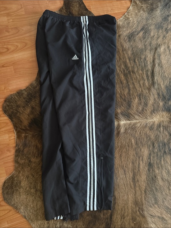adidas Other - Adidas Mens Pants Track Three Side Stripes Black White Athletic‎ Size M EUC